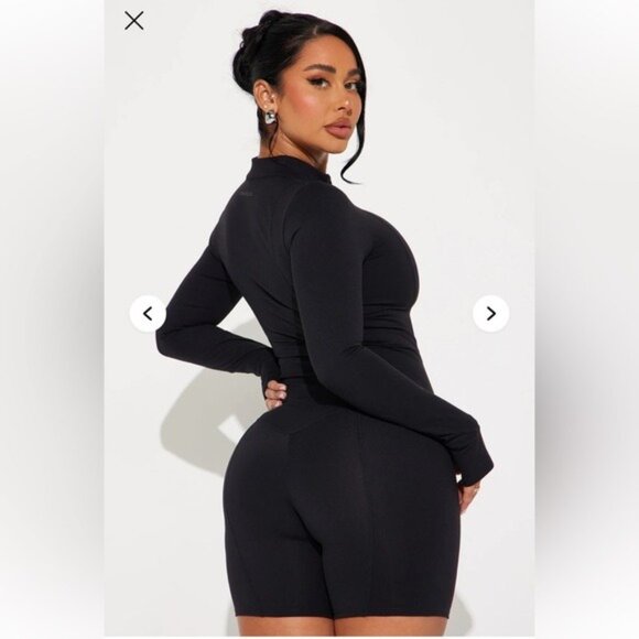 Fashion Nova Black Trail Trek Super Soft Active Romper Size Large – Athleisure - Picture 2 of 10